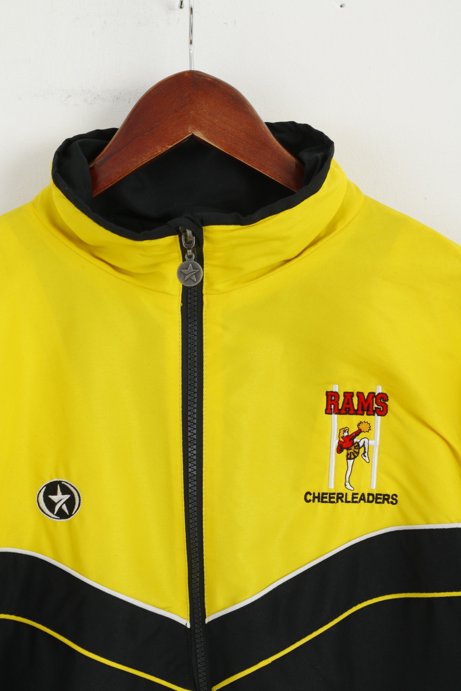 Prostar Femme S 34/36 Veste Jaune Fermeture Éclair Complète Cheerleaders RAMS Haut Unisexe