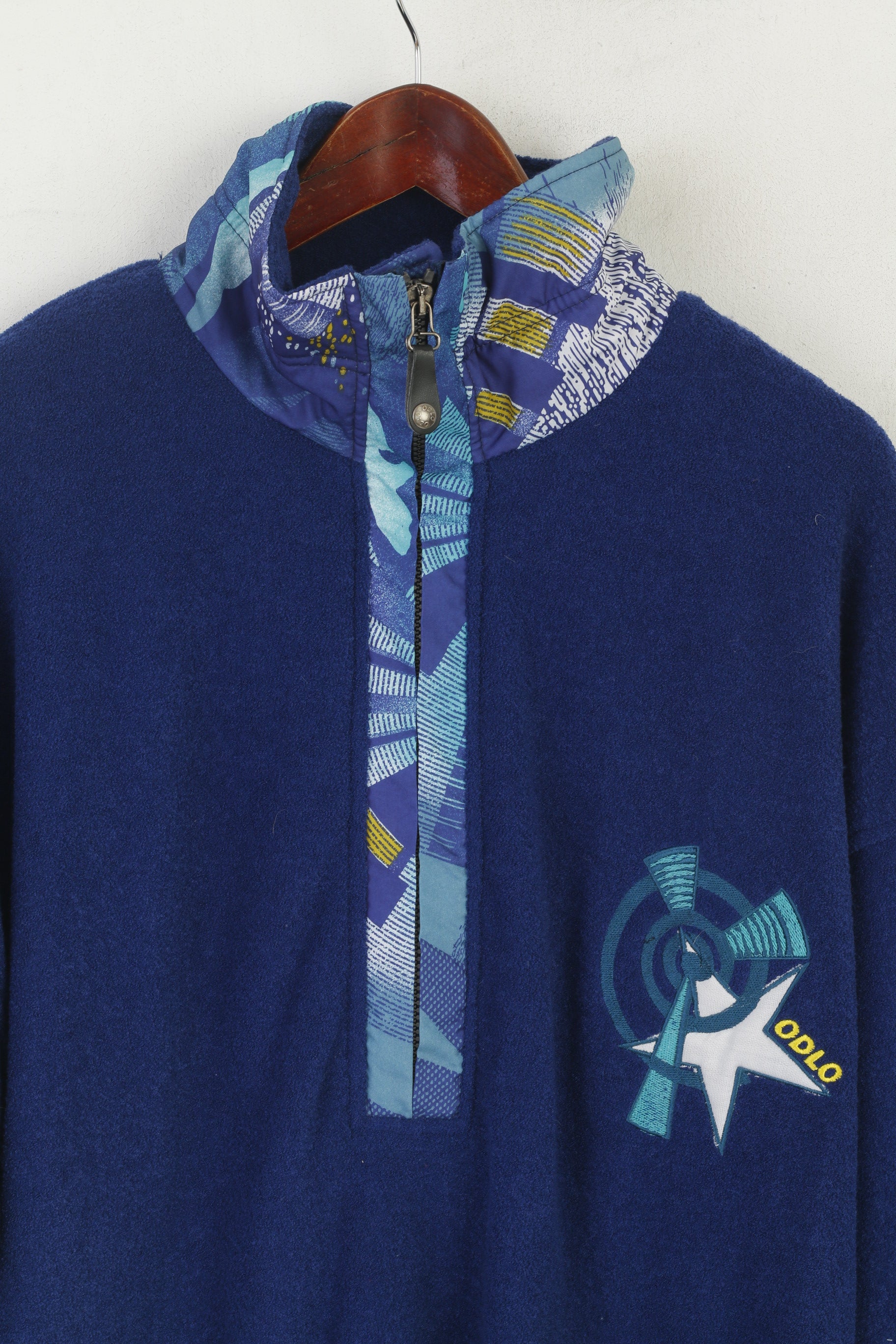 Odlo Men XL 52/54 Fleece Top Navy Vintage Sportswear Functional Tall Sweatshirt