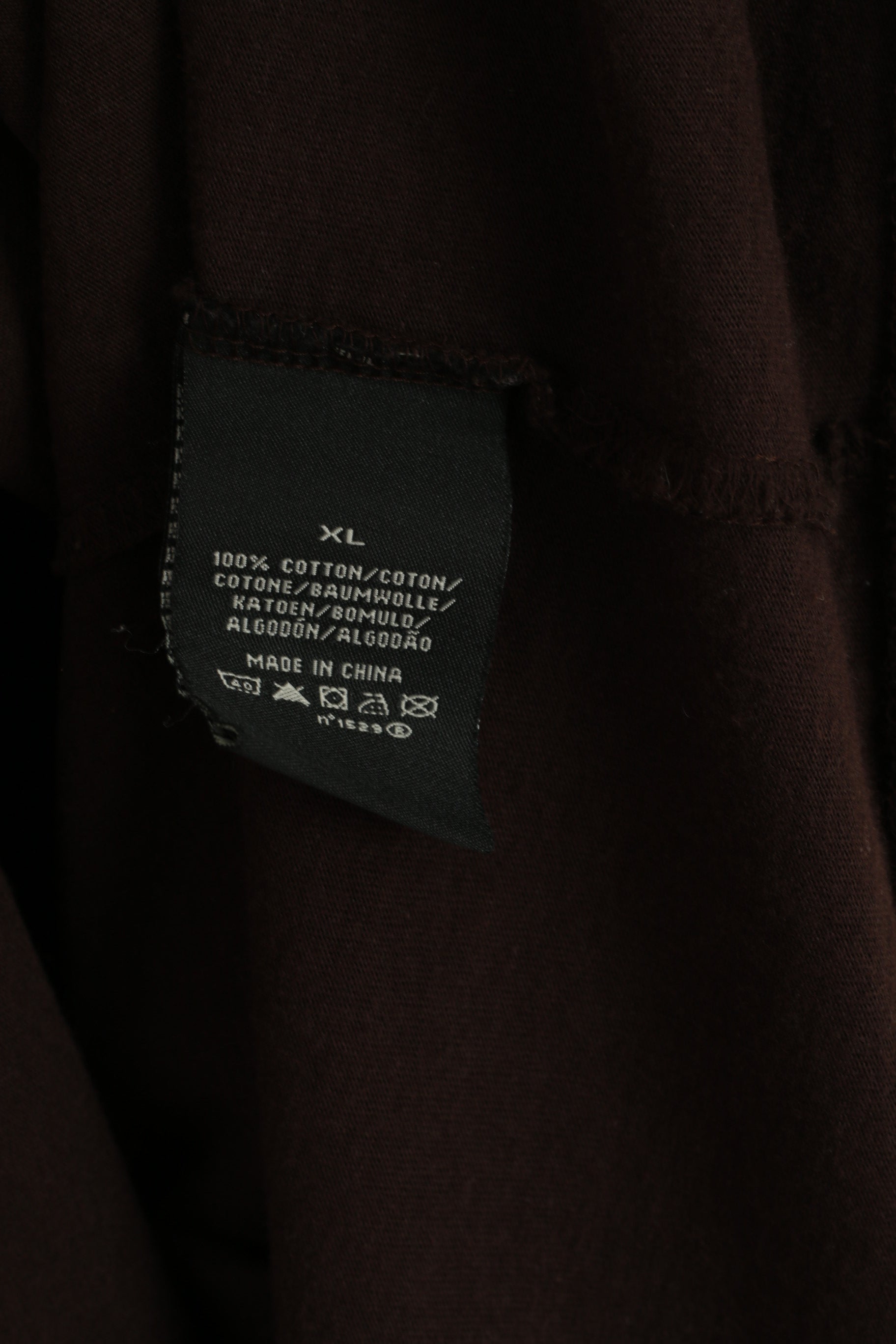 Polo Jeans Ralph Lauren Camicia XL da uomo Marrone Girocollo Top grafico in cotone a maniche lunghe