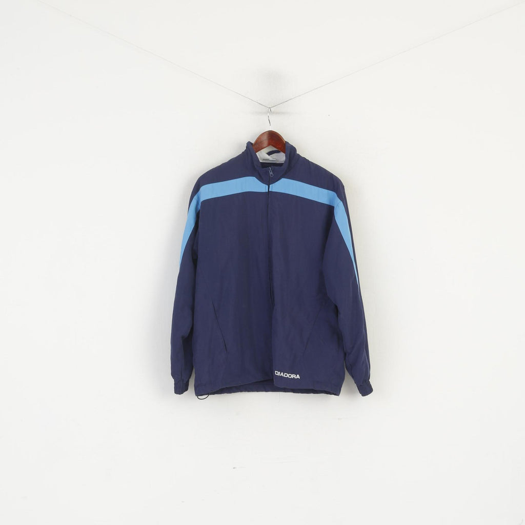 Diadora Men L Jacket Navy Vintage Lightweight Activewear Full Zip Entraînement