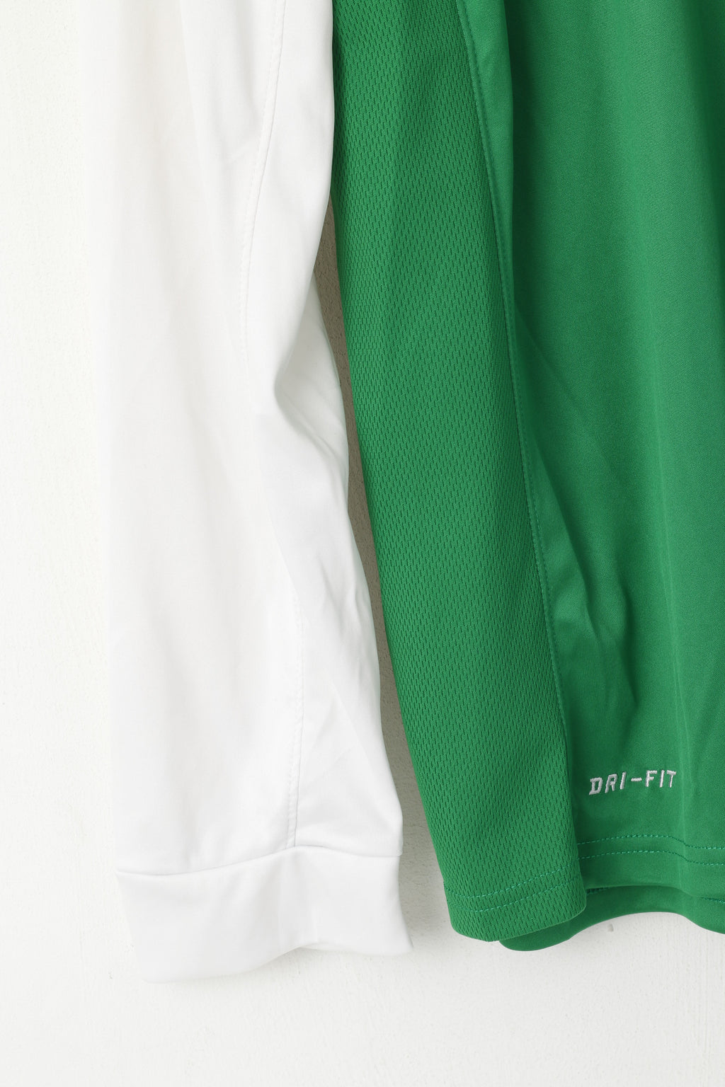 Nike Homme L Chemise à manches longues Vert Vintage Football Activewear Dri-Fit Athlets Top