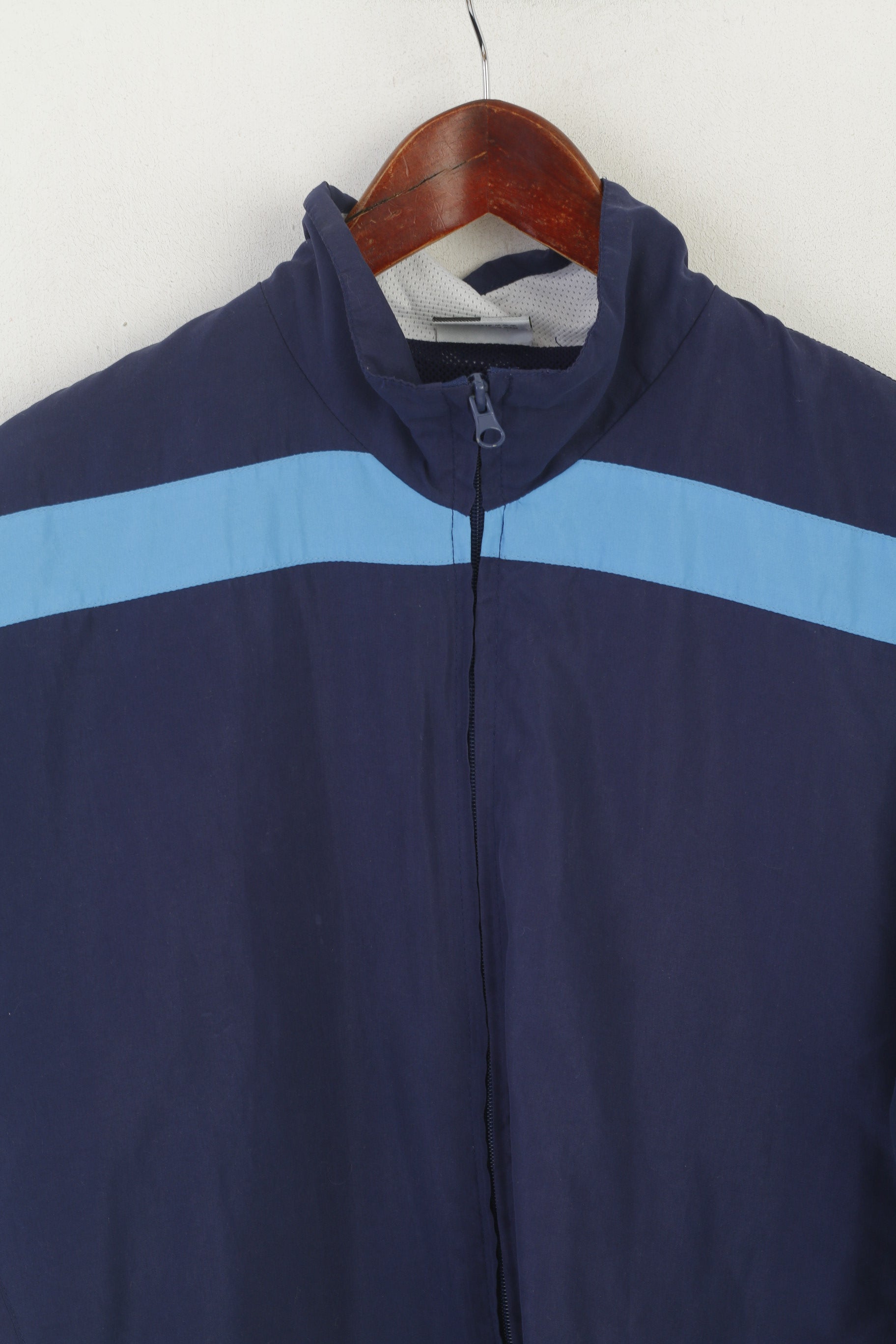 Diadora Men L Jacket Navy Vintage Lightweight Activewear Full Zip Entraînement