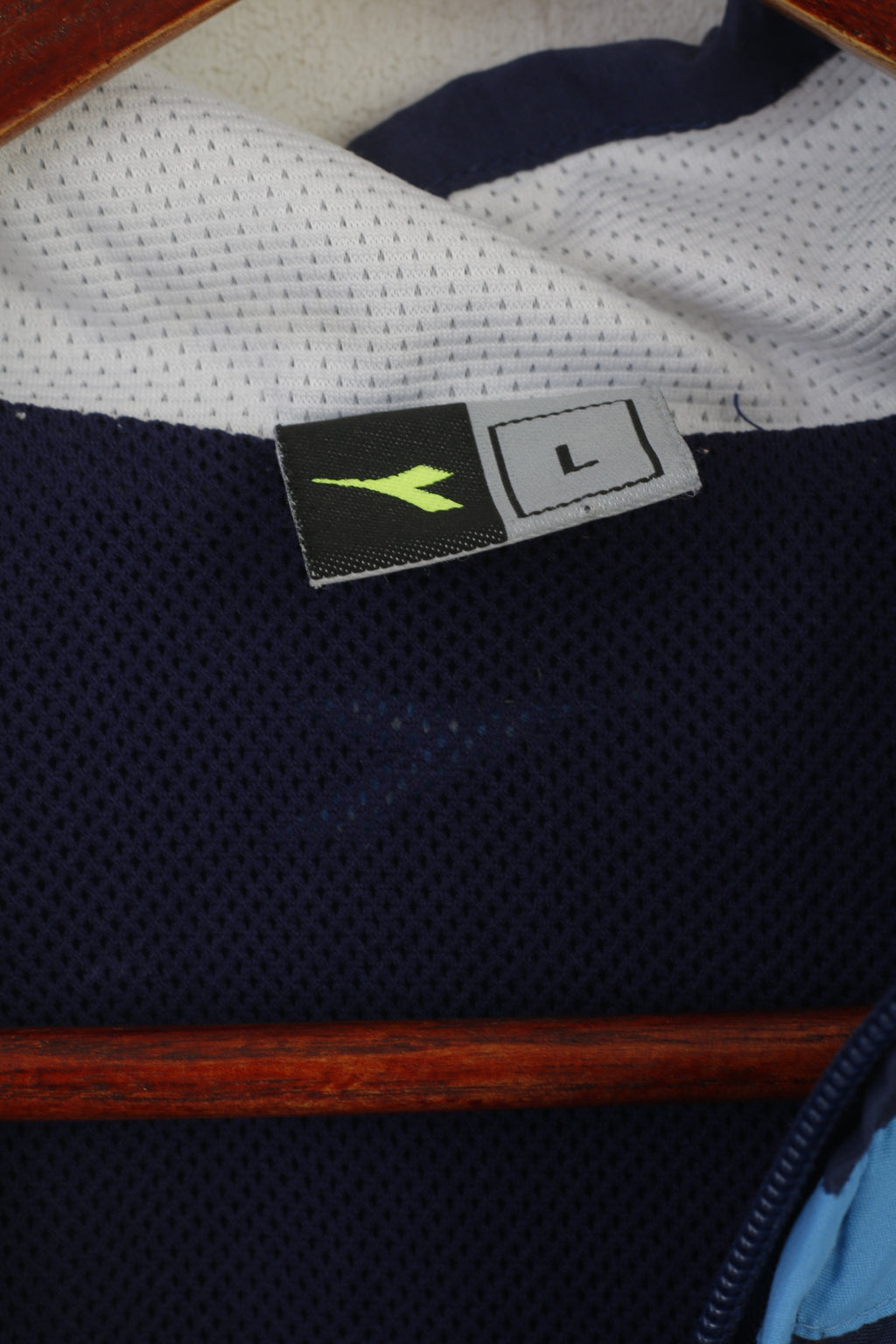 Diadora Men L Jacket Navy Vintage Lightweight Activewear Full Zip Entraînement