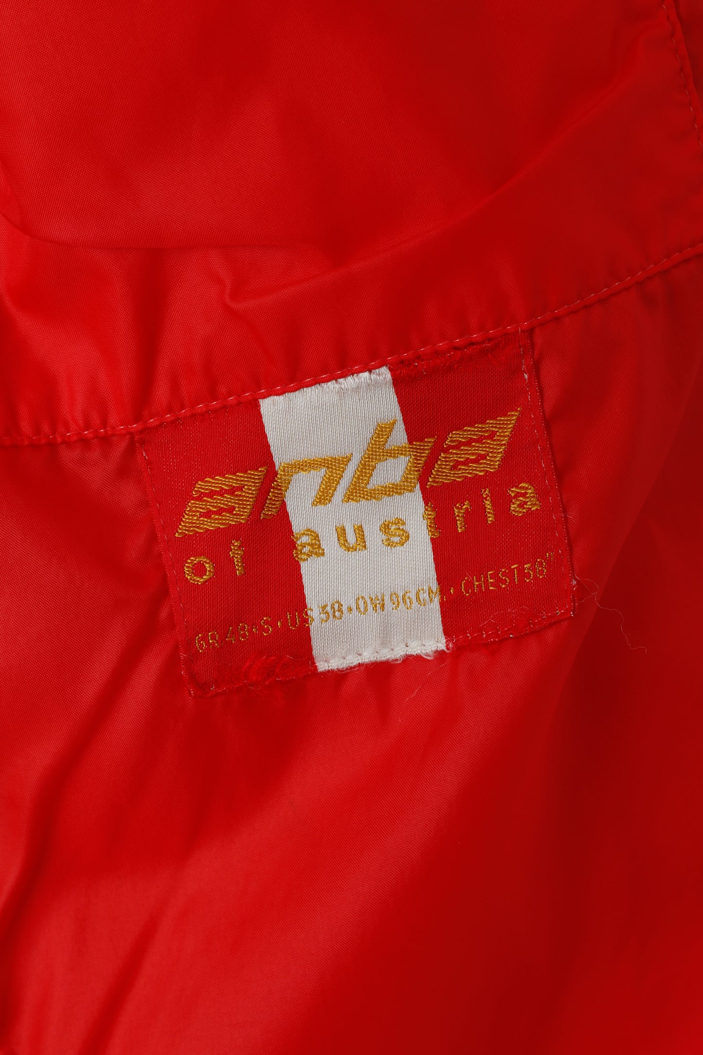 Anba Of Austria Women S Jacket Red Nylon Vintage Nylsuisse 70s Full Zipper Top