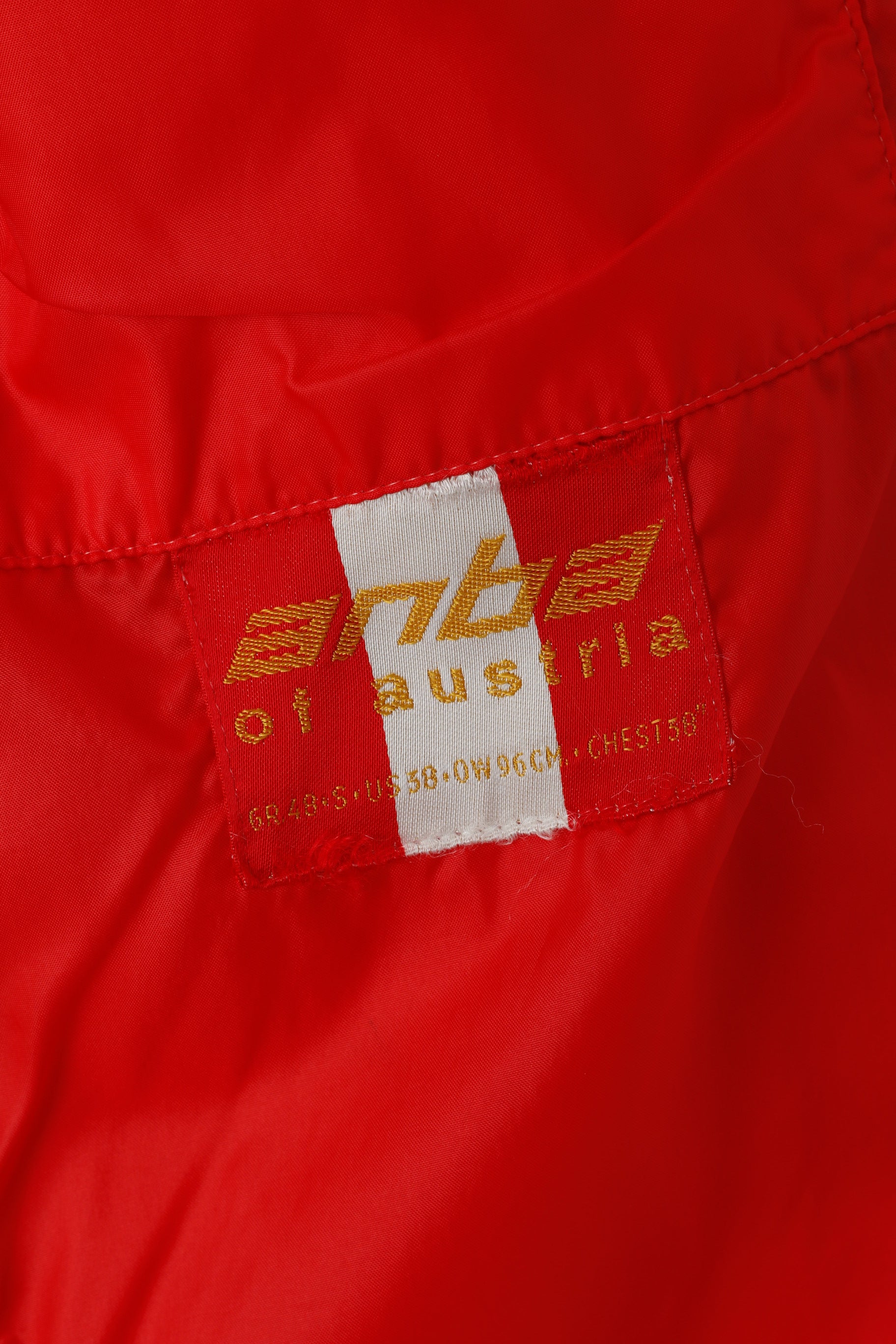Anba Of Austria Veste femme Nylon rouge vintage Nylsuisse années 70 Full Zipper Top