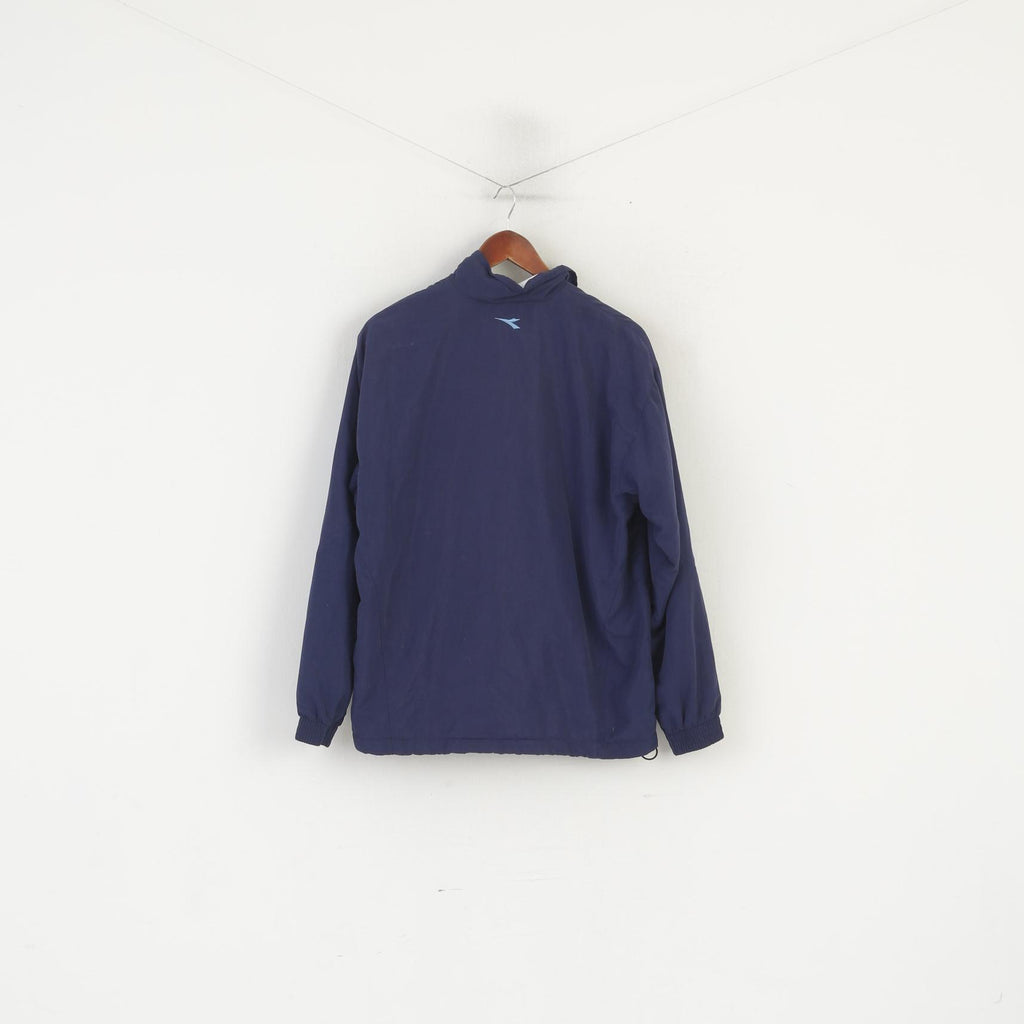 Diadora Men L Jacket Navy Vintage Lightweight Activewear Full Zip Entraînement