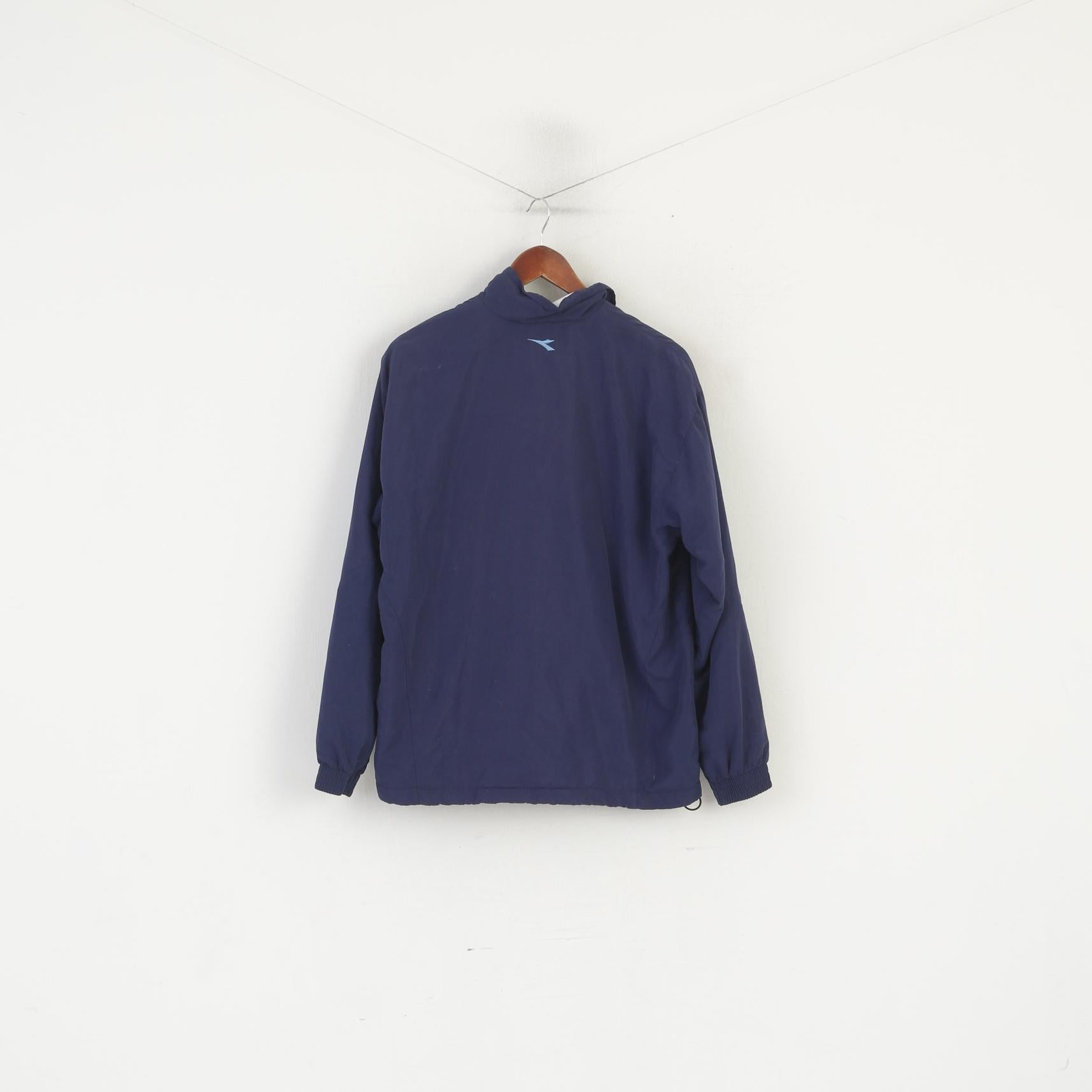 Diadora Men L Jacket Navy Vintage Lightweight Activewear Full Zip Entraînement