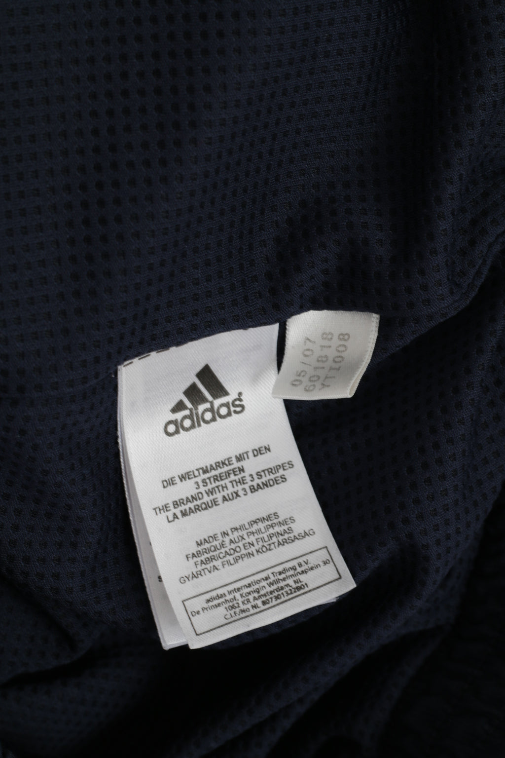 Giacca Adidas da uomo XL blu navy con 3 strisce bomber attivo con cerniera