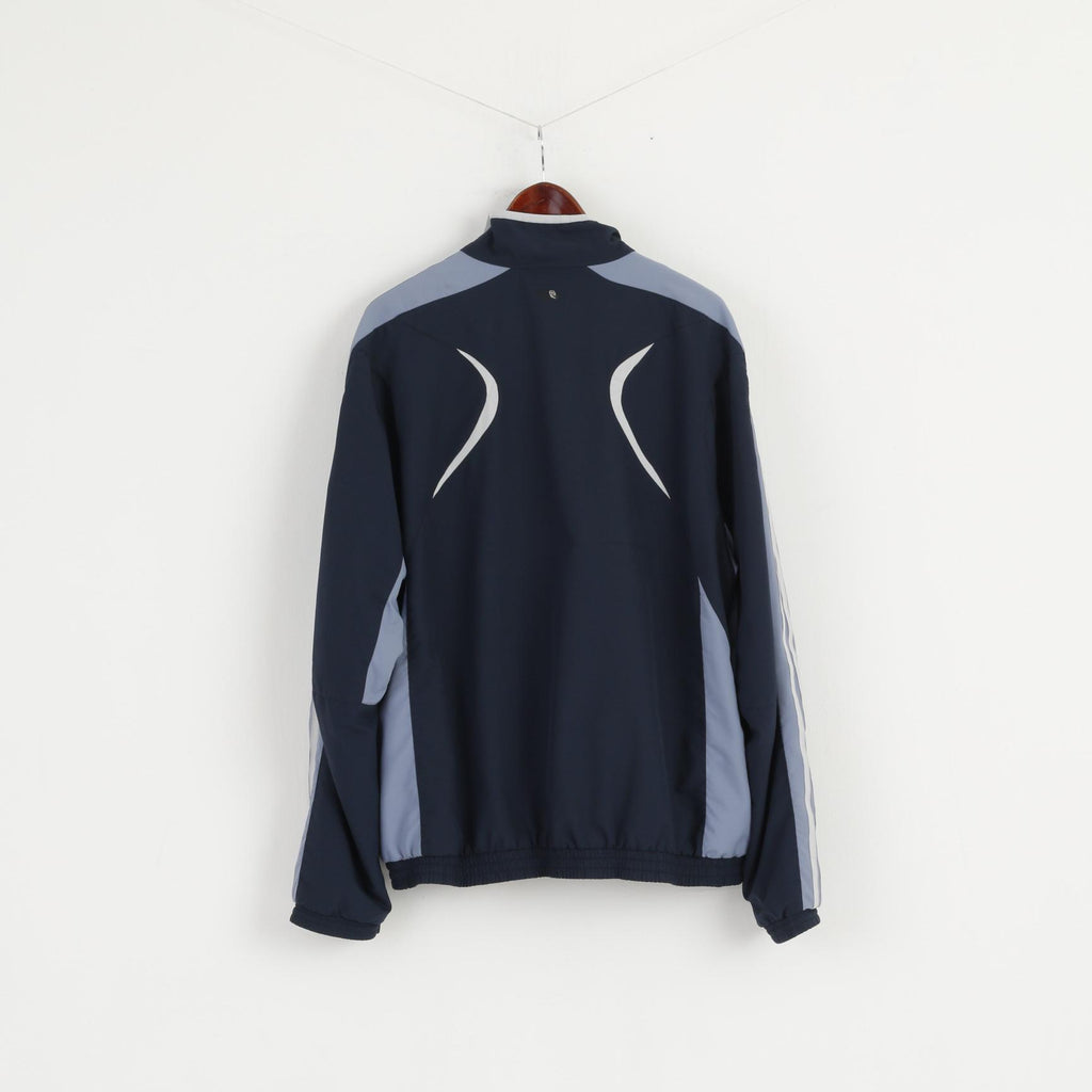 Giacca Adidas da uomo XL blu navy con 3 strisce bomber attivo con cerniera