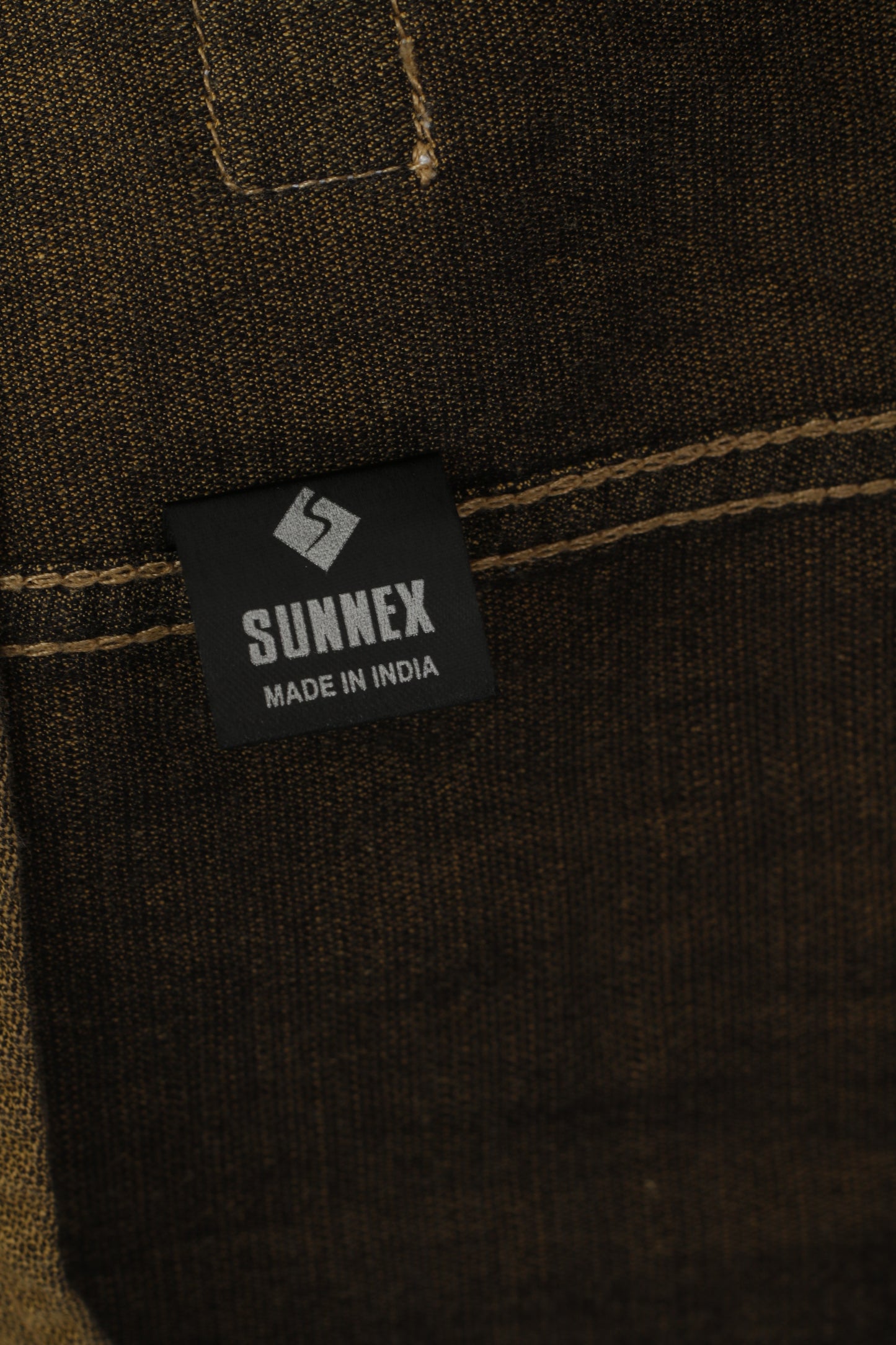 Sunnex Jeans Men L (M) Casual Shirt Brown India Slim Fit Pure Cotton Long Sleeve Top