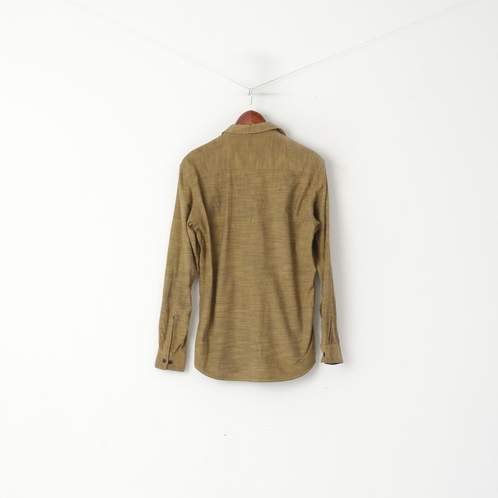 Sunnex Jeans Men L (M) Casual Shirt Brown India Slim Fit Pure Cotton Long Sleeve Top