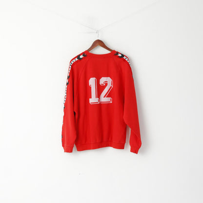 Hummel Men XL Sweatshirt Rouge Coton #12 Sportswear Pull Training Top