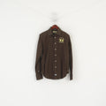 La Martina Men L Chemise décontractée en coton marron Polo Argentino Haut à manches longues
