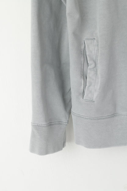 Joules Women 16 44 Sweatshirt Grey Cotton Faded Full Zipper #3 Casual Top