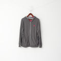 Nike Athletic Dept Men L Sweatshirt Grey Cotton Double Sided Hooded Sportswear Top