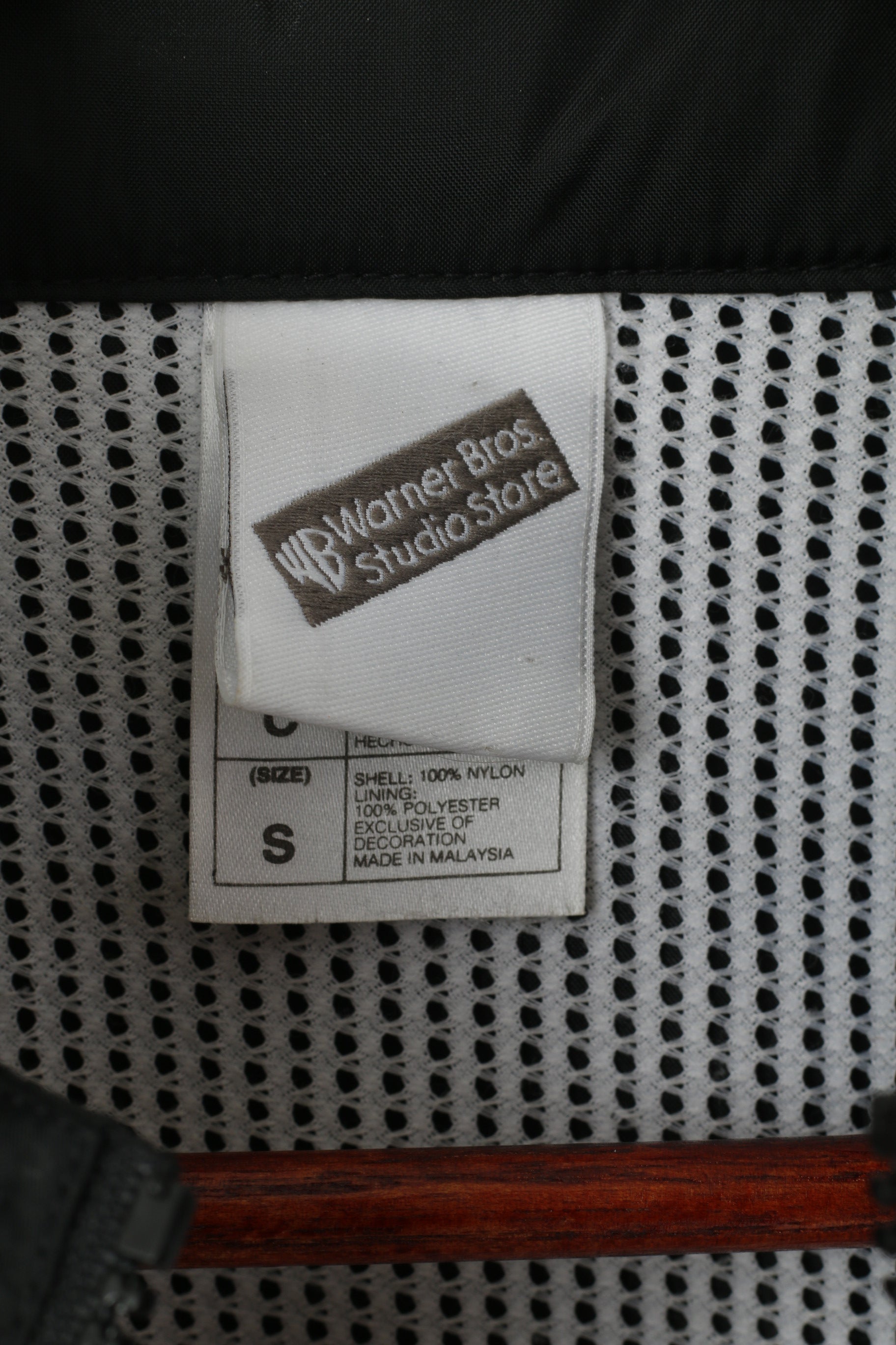 Warner Bros Studio Store Men S Jacket Black Lightweight Zip Up Hidden Hood Top