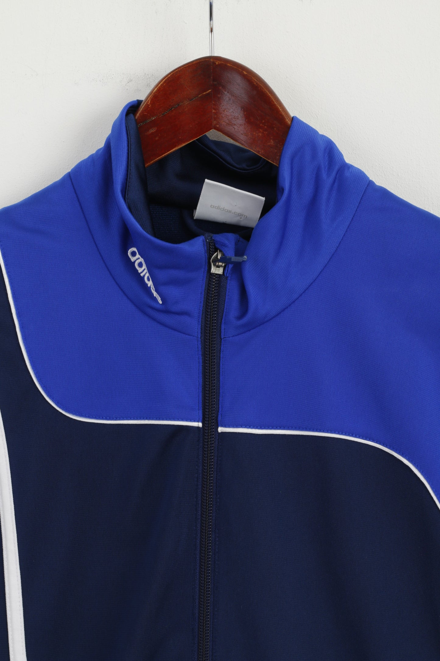Adidas Men M Sweatshirt Bleu Marine Brillant Retro Fit Training Full Zipper Activewear