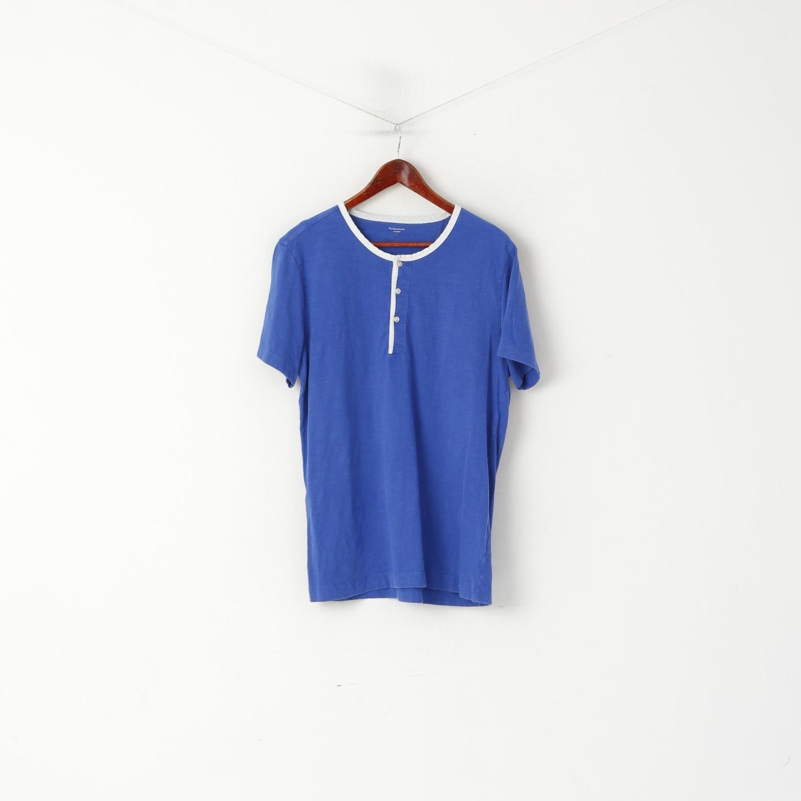 Polo Ralph Lauren Sleepwear Men L Shirt Blue Cotton Short Sleeve Top