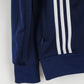 Adidas Men M Sweatshirt Navy Blue Shiny Retro Fit Training Full Zipper Activewear