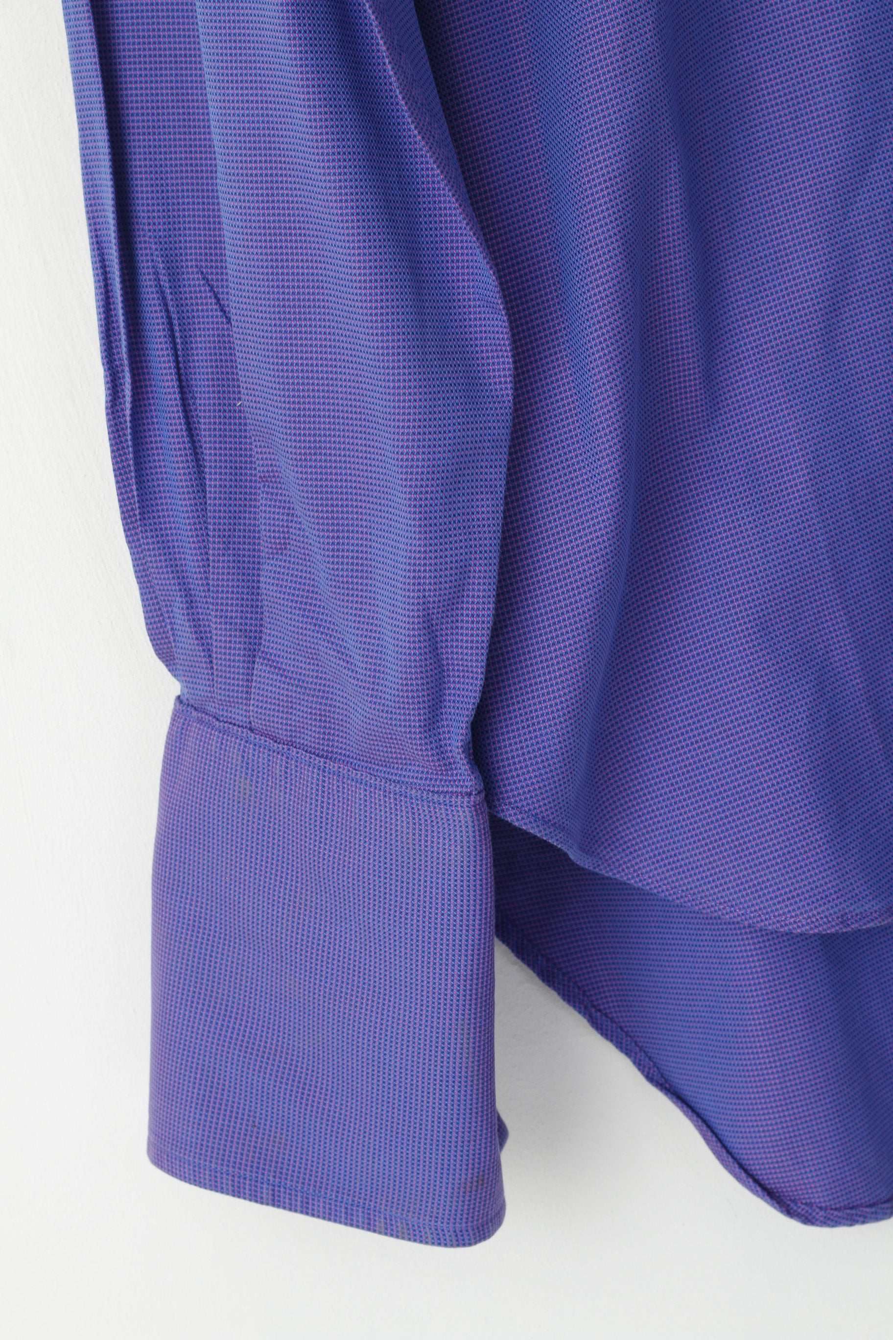 TM Lewin Men 16.5 38 XL Casual Shirt Long Purple Pink Cotton Long Sleeve Cuff Top