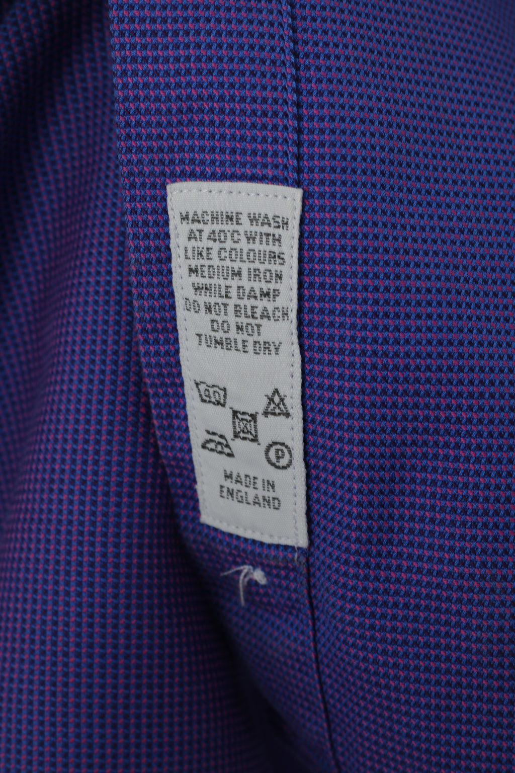 TM Lewin Men 16.5 38 XL Casual Shirt Long Purple Pink Cotton Long Sleeve Cuff Top