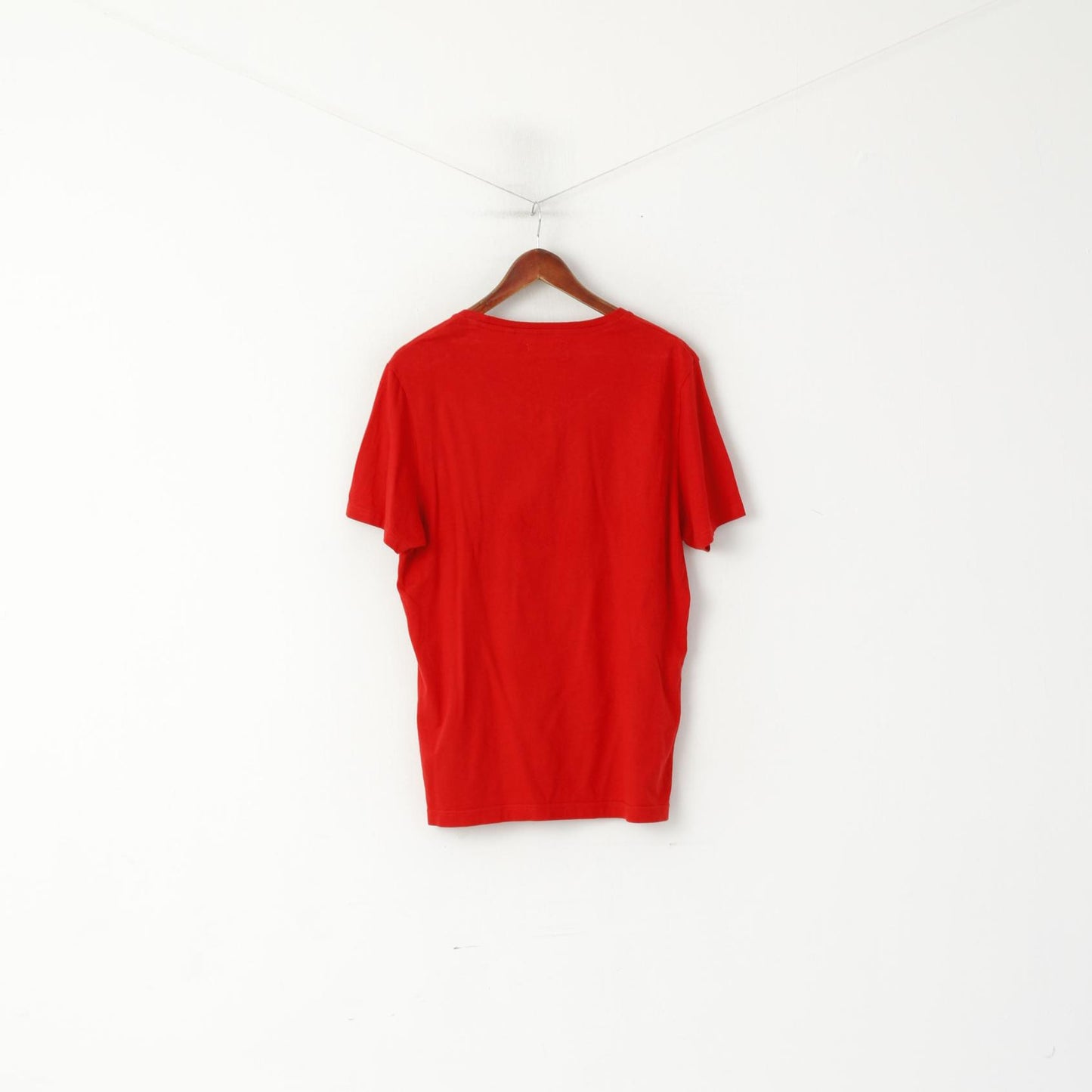 An Original Penguin Men M Shirt Red Cotton Graphic Crew Neck Soft Top