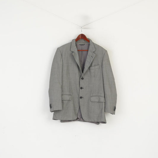 Lanificio Campore Homme 52 42 Blazer Gris Laine Italie Napoli Veste Vintage à Simple Boutonnage