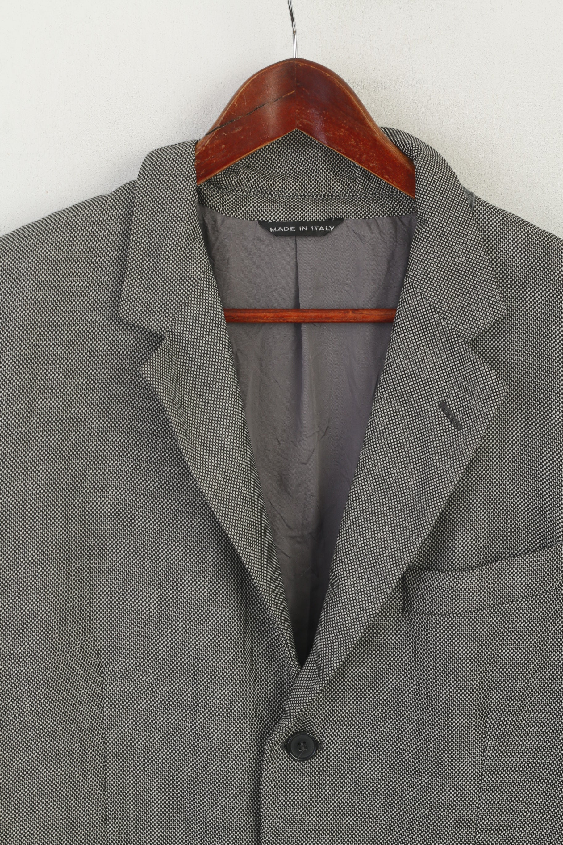Lanificio Campore Men 52 42 Blazer Gray Wool Italy Napoli Single Breasted Vintage Jacket