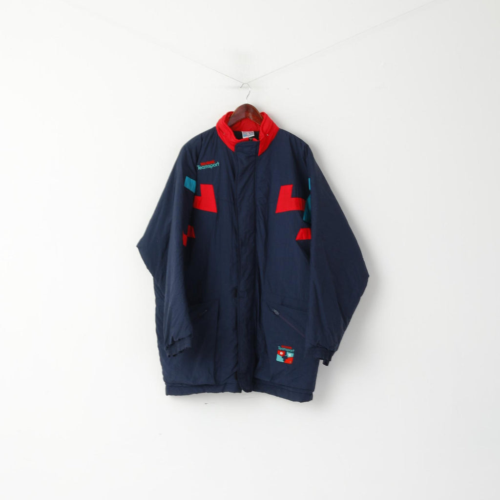 Giacca Van Hemert da uomo XL Navy Team Sport imbottita con cerniera intera e cappuccio nascosto