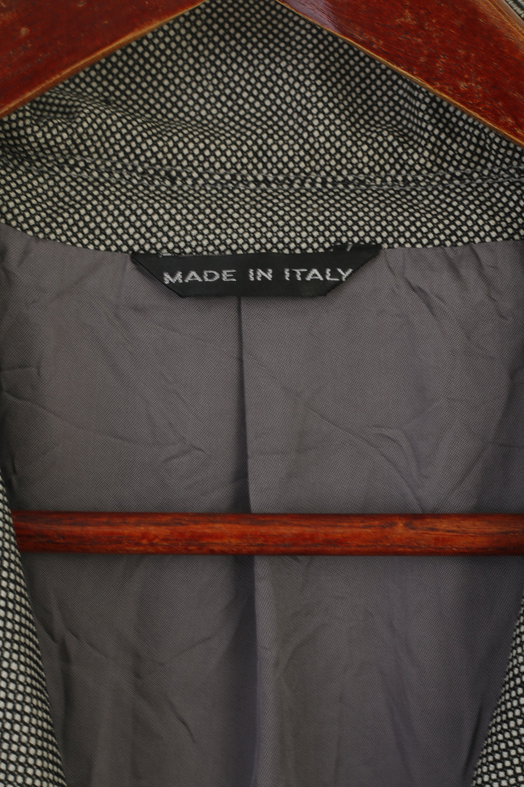 Lanificio Campore Men 52 42 Blazer Gray Wool Italy Napoli Single Breasted Vintage Jacket