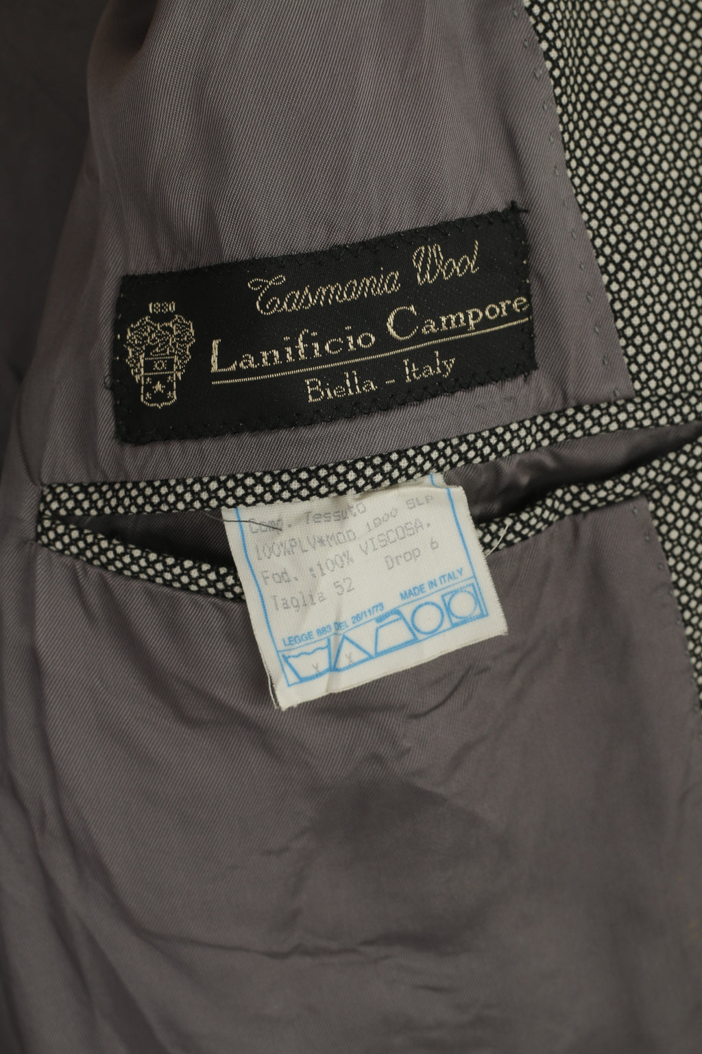 Lanificio Campore Men 52 42 Blazer Gray Wool Italy Napoli Single Breasted Vintage Jacket
