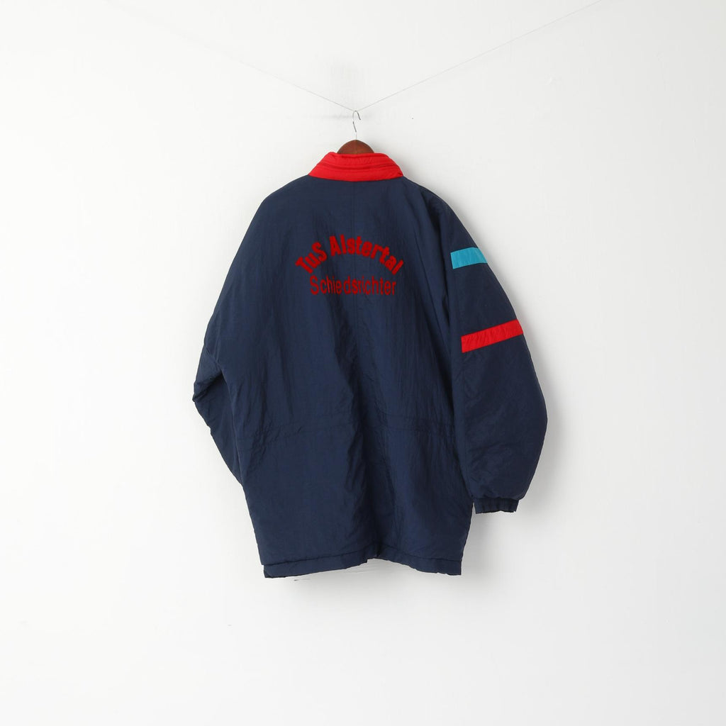 Giacca Van Hemert da uomo XL Navy Team Sport imbottita con cerniera intera e cappuccio nascosto