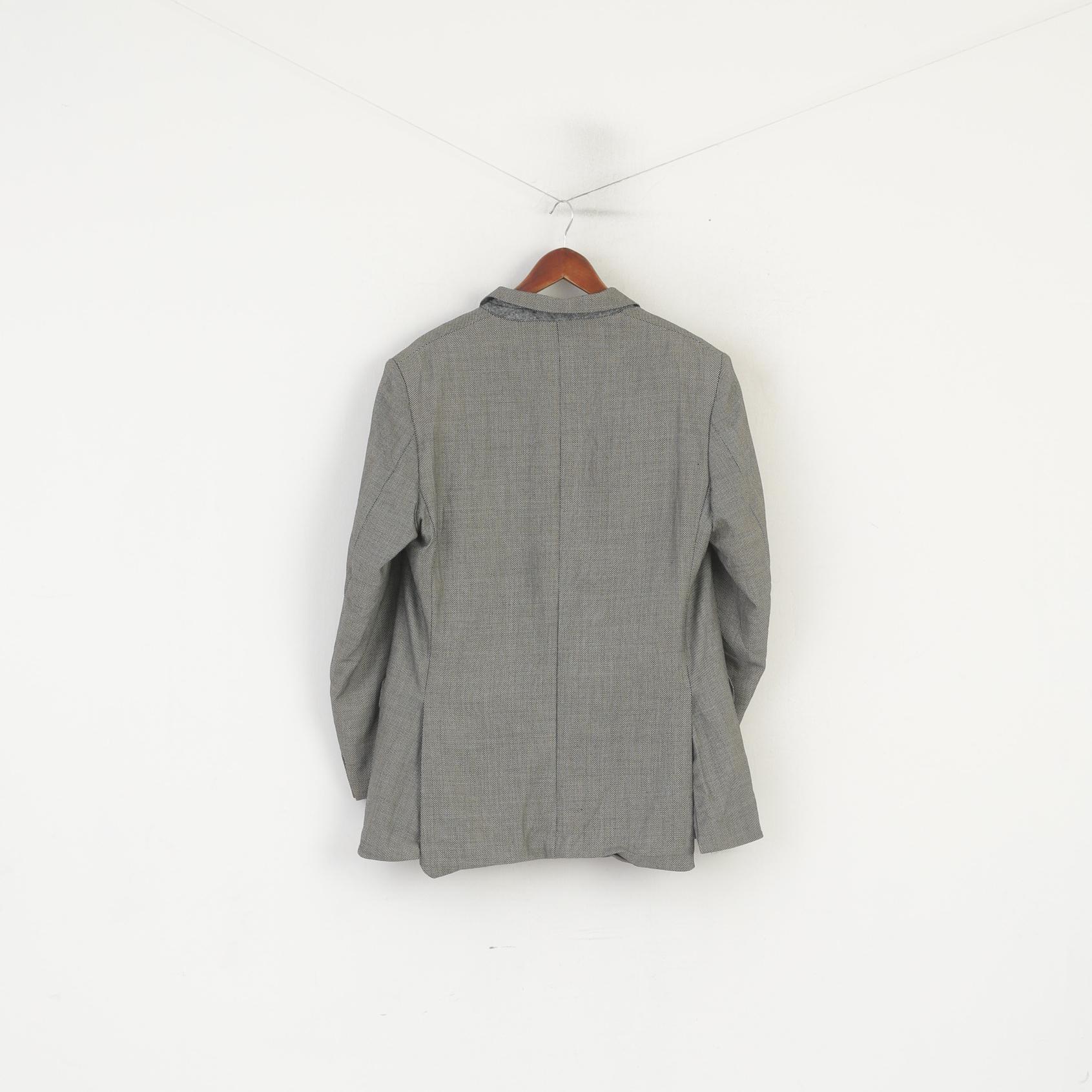 Lanificio Campore Men 52 42 Blazer Gray Wool Italy Napoli Single Breasted Vintage Jacket