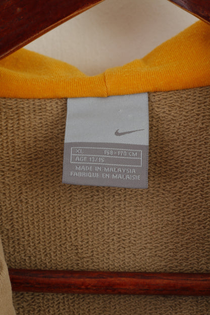 Felpa Nike Ragazzi 13/15 Età 158-170 Felpa con cappuccio Air Force 1 in cotone beige con zip