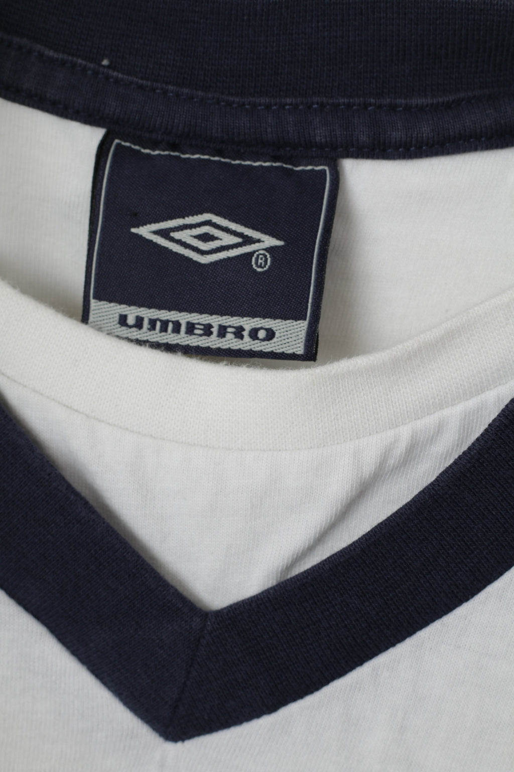 Umbro Men L T-Shirt Blanc Coton Logo Ras Du Cou Sport Top