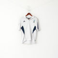 Adidas IRB Homme M Polo Blanc 2007 Coupe du Monde de Rugby France Haut Vintage