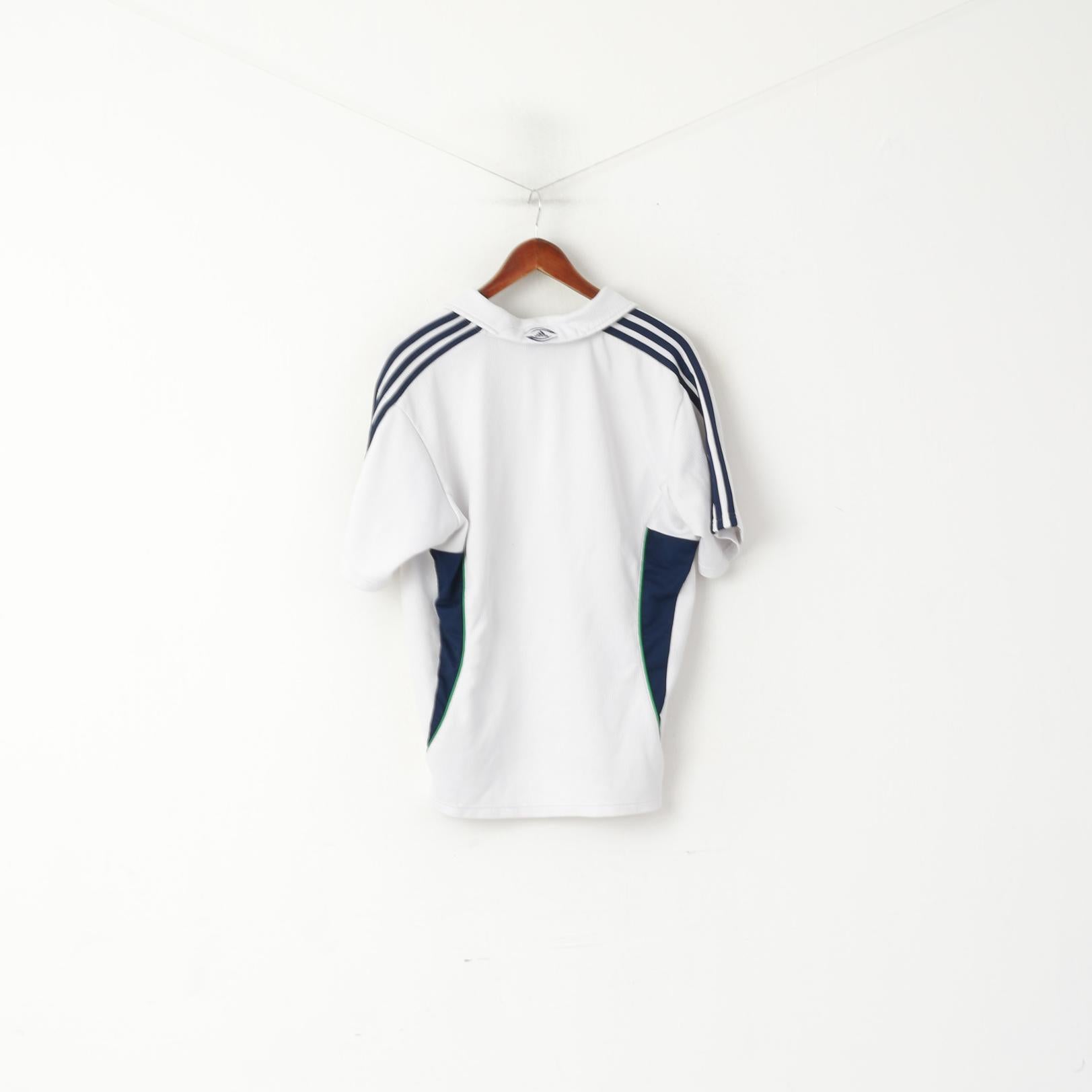 Adidas IRB Homme M Polo Blanc 2007 Coupe du Monde de Rugby France Haut Vintage