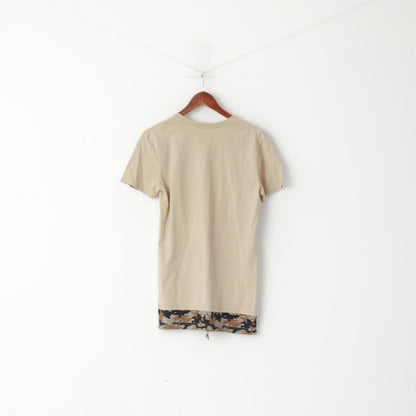 T-shirt da uomo Chapter S Top girocollo con coulisse in cotone beige con aggiornamento dello stato dell'umore