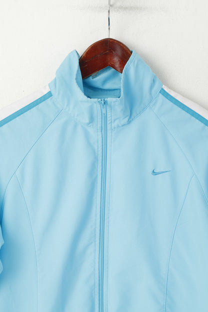Nike Women S Jacket Blue Lightweight Full Zipper Sport Traning Track Top