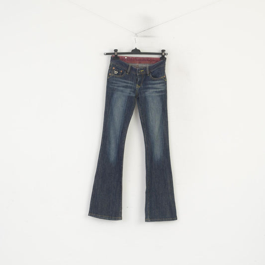 Diesel Donna 26 Pantaloni Jeans Pantaloni Vintage Bootcut in Denim di Cotone Blu Scuro