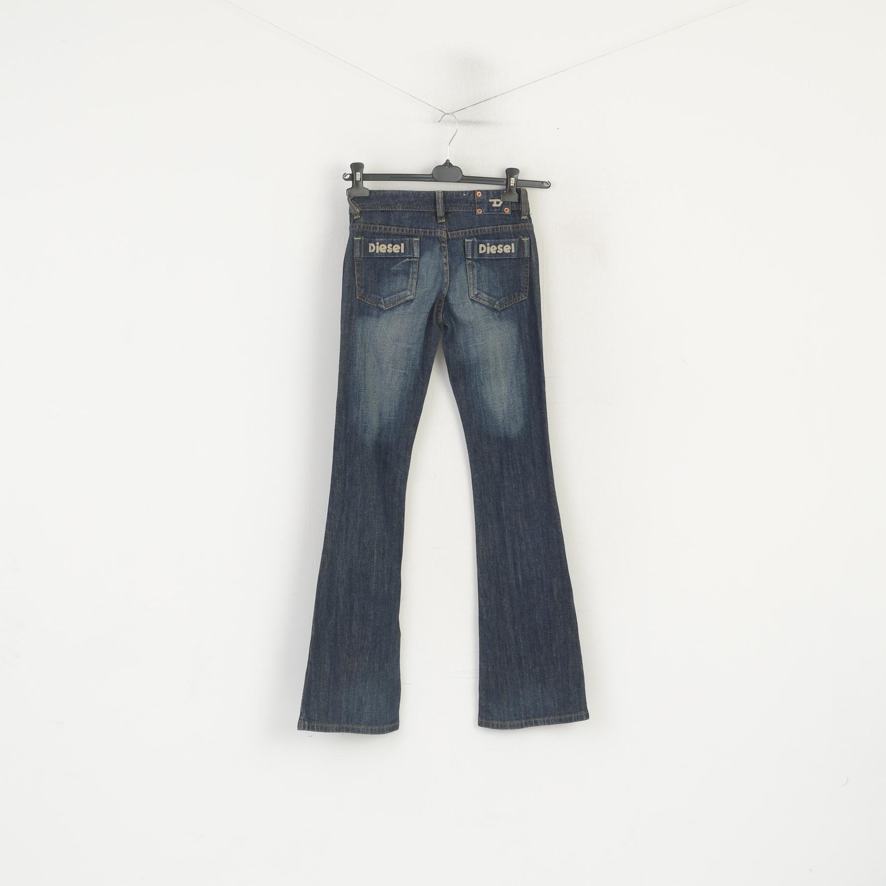 Diesel Women 26 Jeans Trousers Navy Cotton Denim Italy Bootcut Vintage Pants