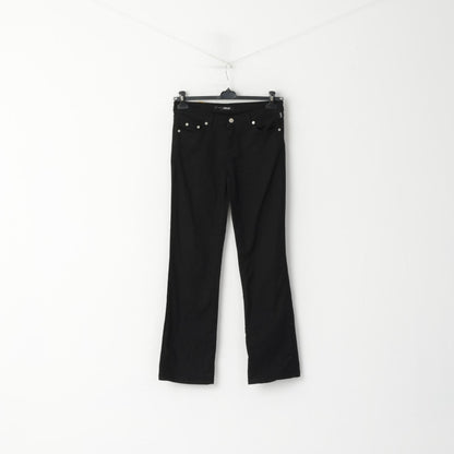 Versace Jeans Couture Donna 31 Pantaloni Pantaloni casual elasticizzati dritti in cotone nero