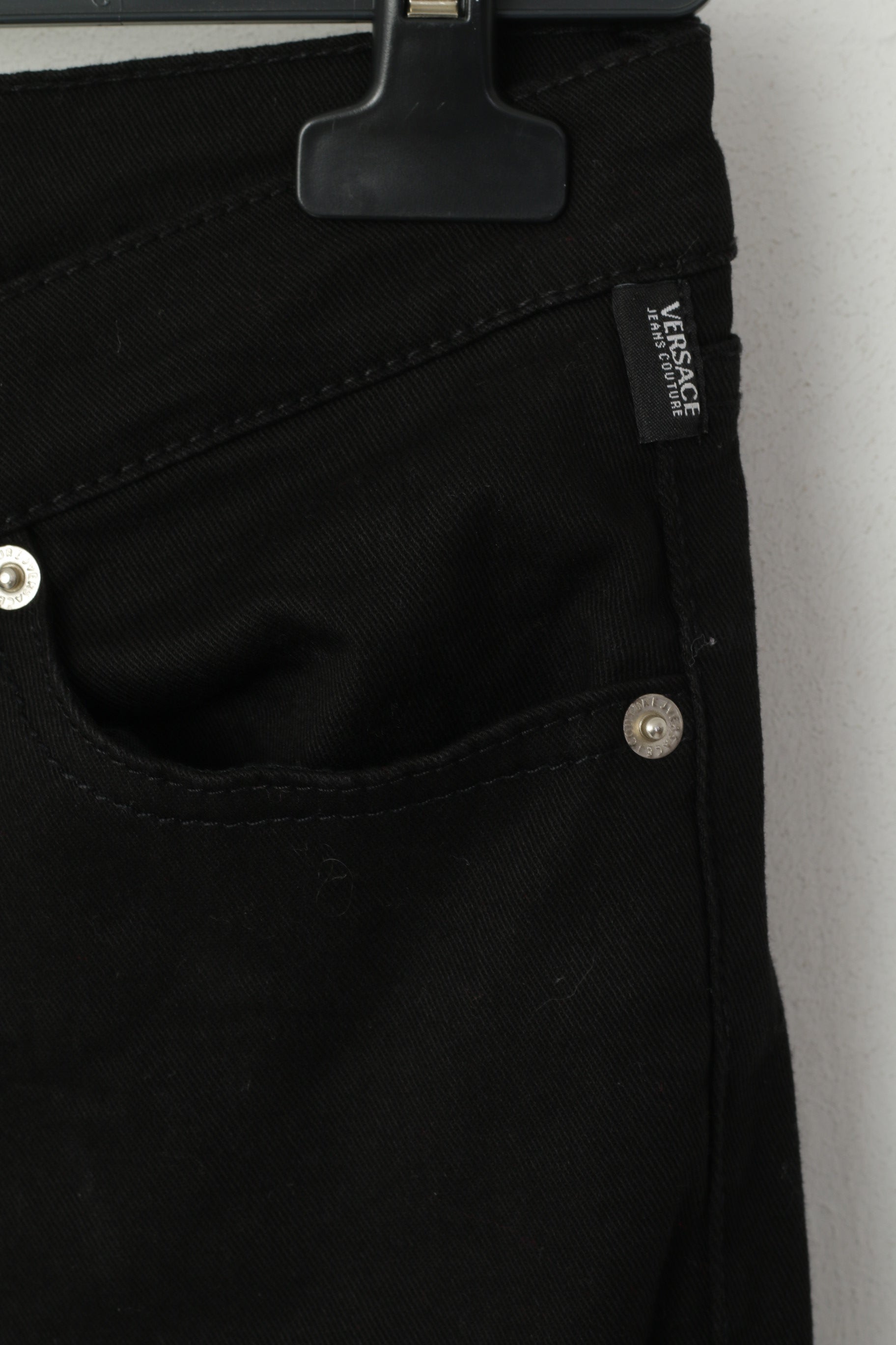 Versace Jeans Couture Femme 31 Pantalon Pantalon décontracté droit stretch en coton noir