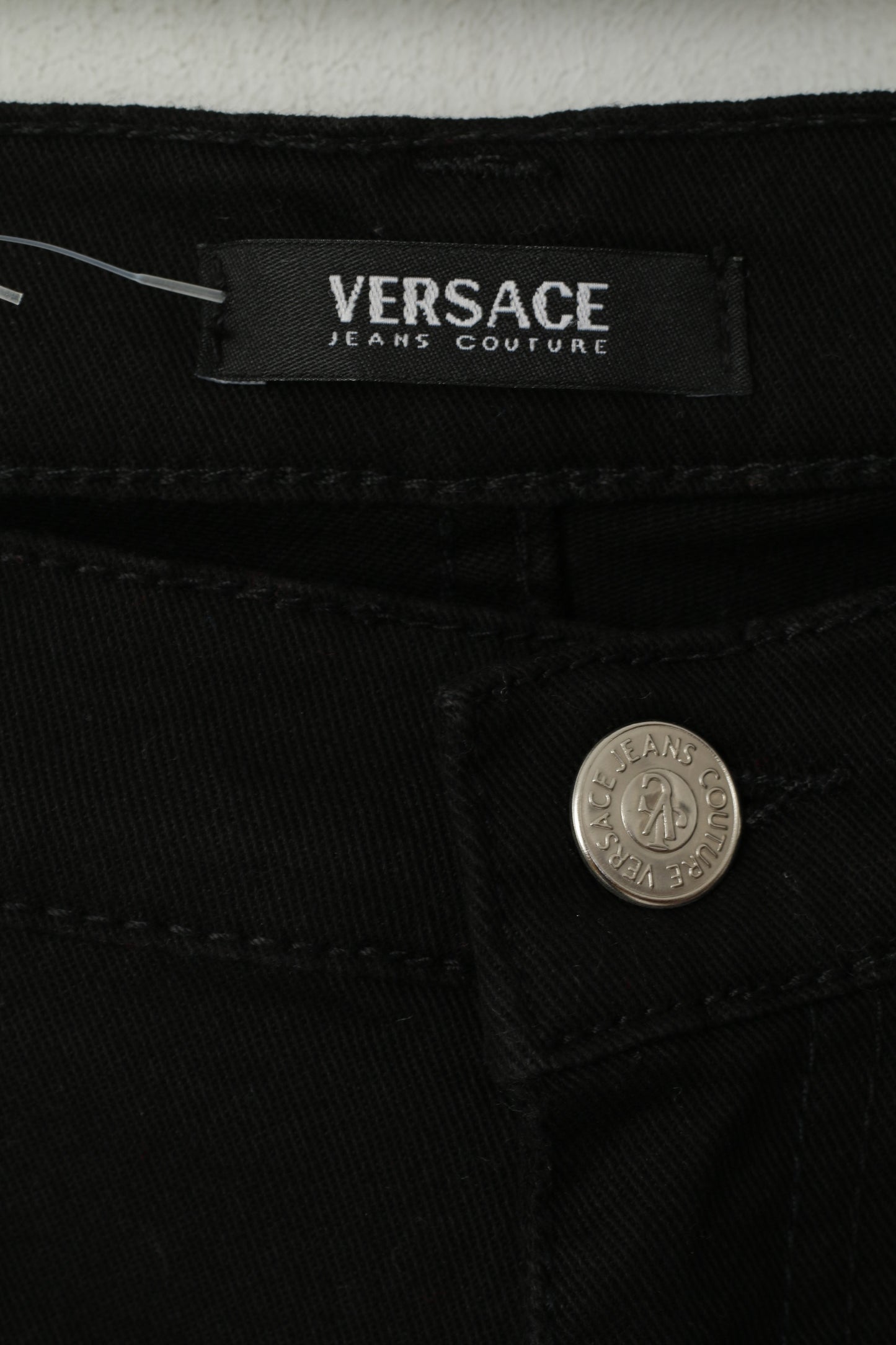 Versace Jeans Couture Donna 31 Pantaloni Pantaloni casual elasticizzati dritti in cotone nero