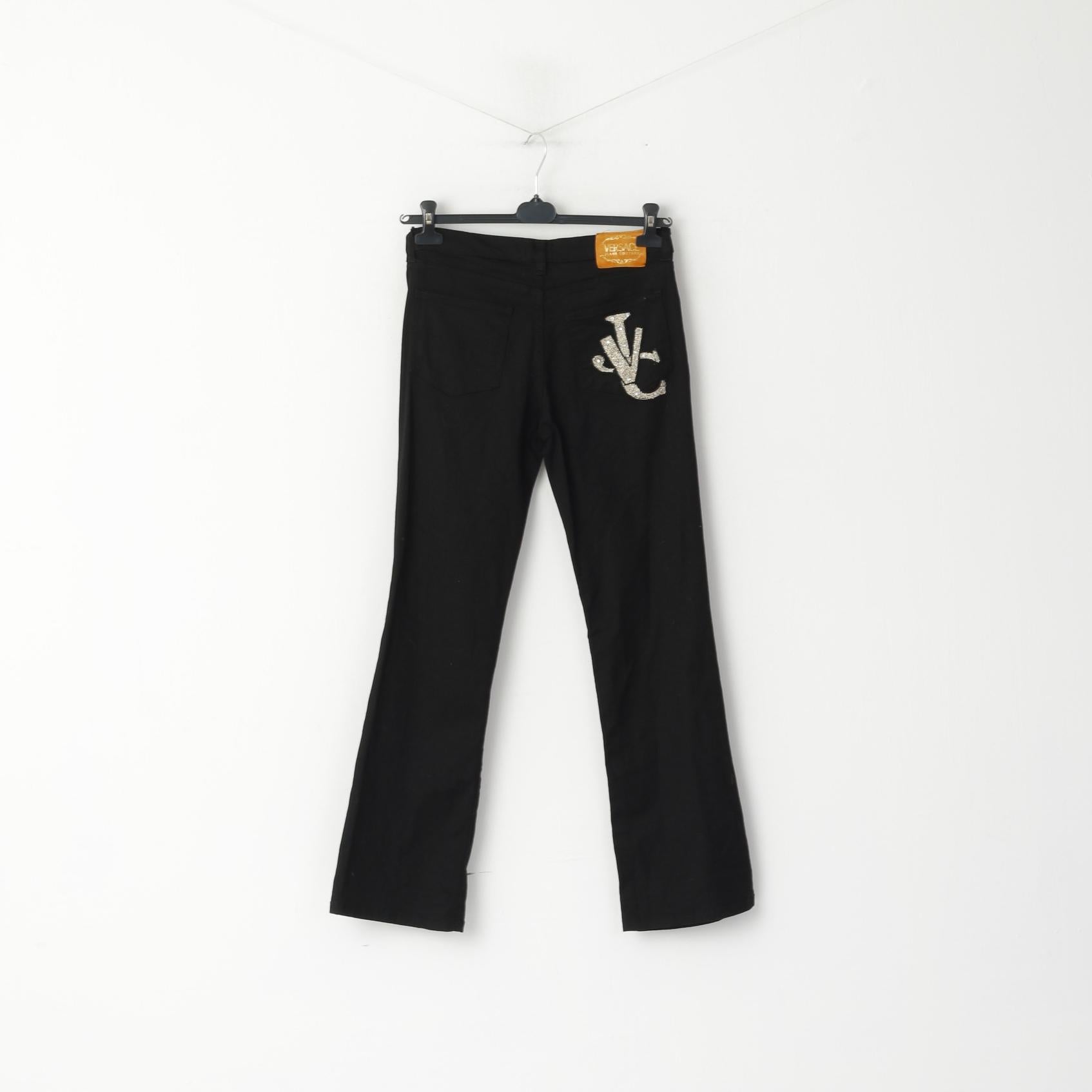 Versace Jeans Couture Femme 31 Pantalon Pantalon décontracté droit stretch en coton noir