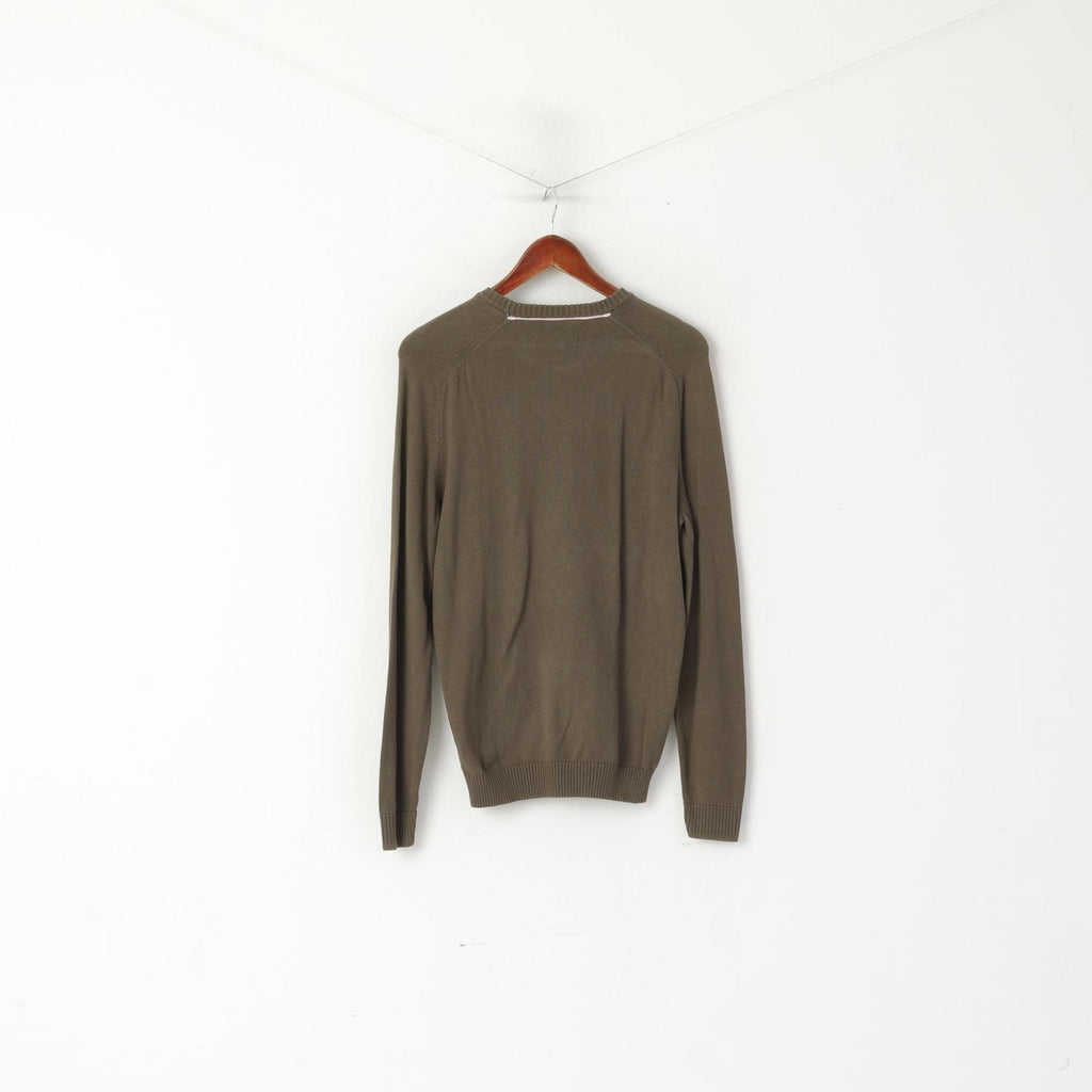 Maglione Penguin da uomo, maglione elasticizzato classico lavorato a maglia in cotone kaki