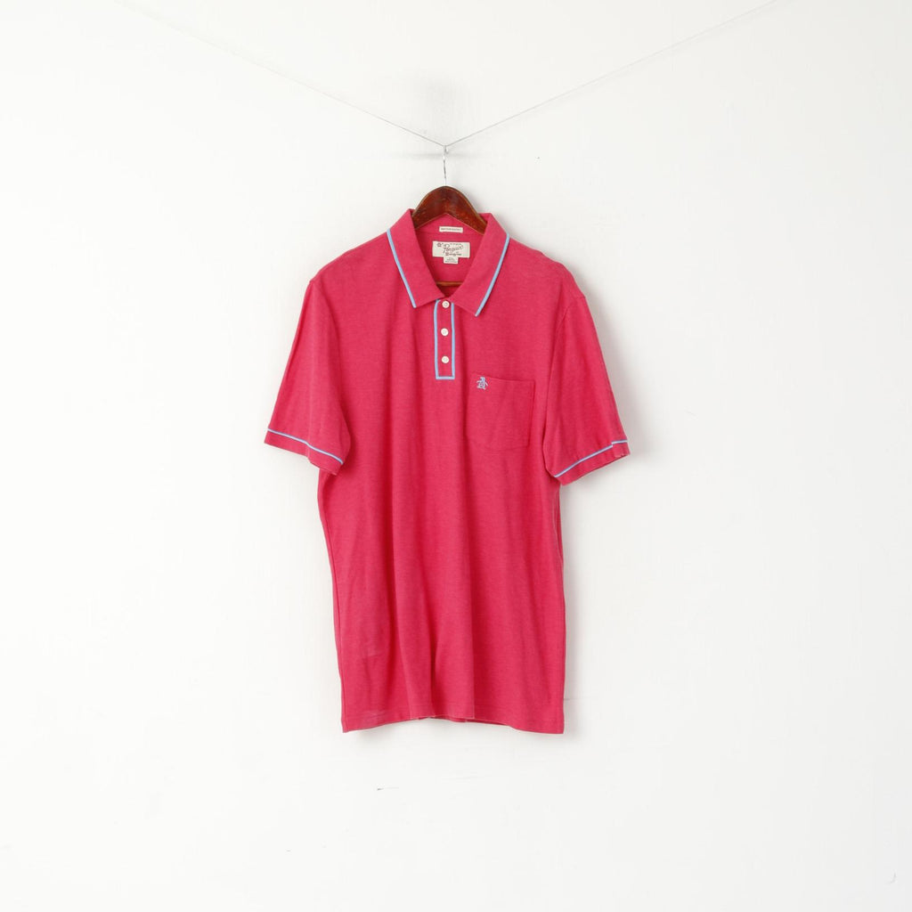 Penguin Men XXL Polo Shirt Raspberry  Cotton Heritage Slim Fit Stretch Classic Top