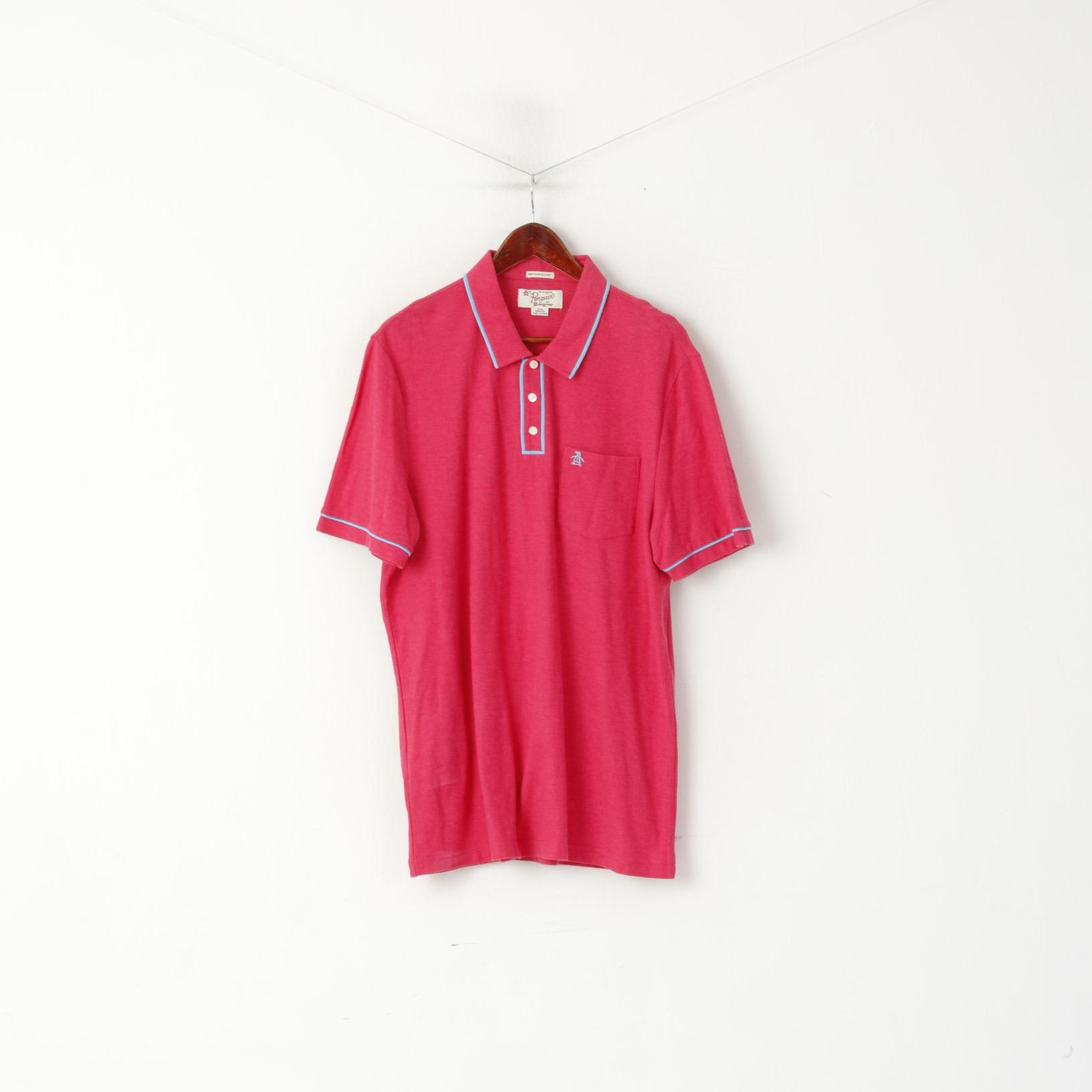Penguin Men XXL Polo Shirt Raspberry  Cotton Heritage Slim Fit Stretch Classic Top