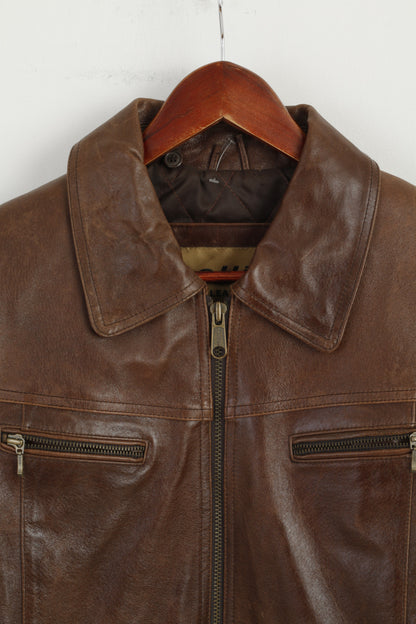 Hollies Women S Jacket Brown Pig Leather Vintage Biker Heavy Casual Top