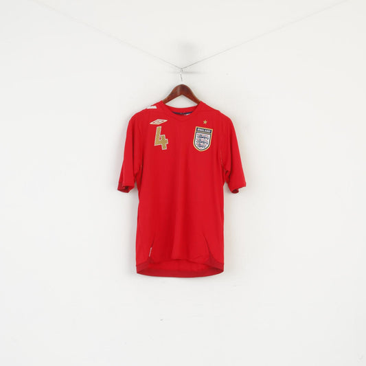 Umbro Hommes M Chemise Rouge Angleterre National Football Team JD #4 Kick Off 2006 Jersey Top